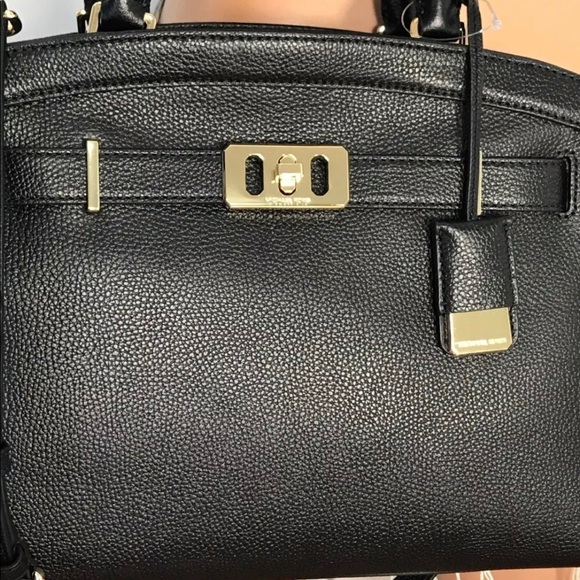 Michael Kors | Bags | Michael Kors Large Satchel Black Leather Satchel ...